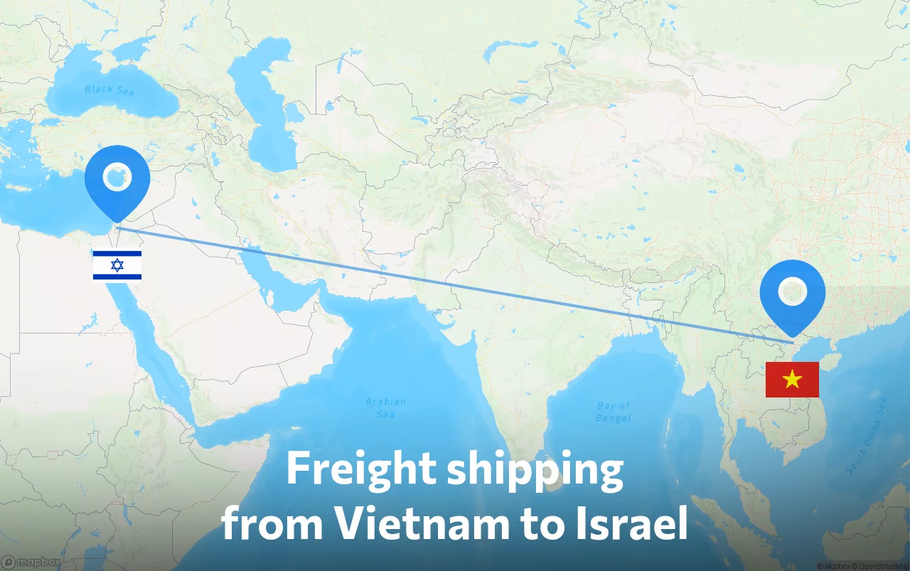 Shipping route from Vietnam to Israel