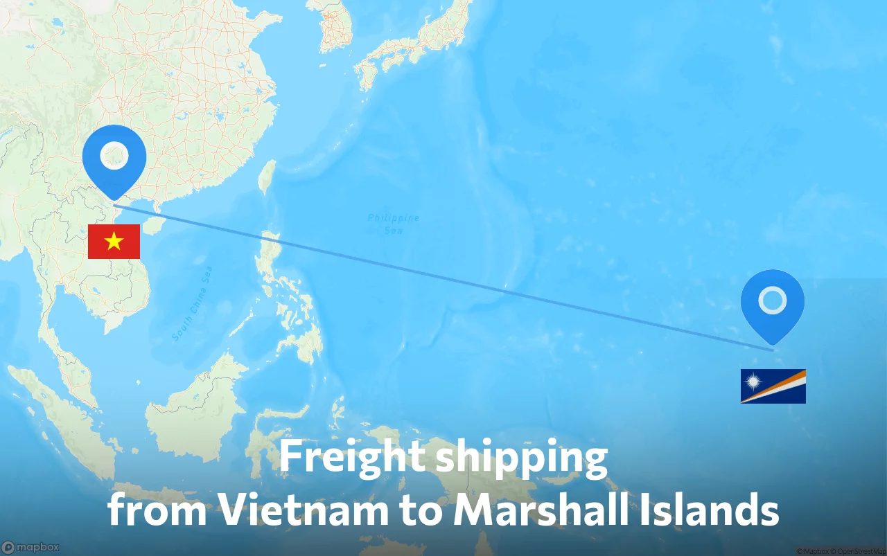 Shipping route from Vietnam to Marshall Islands