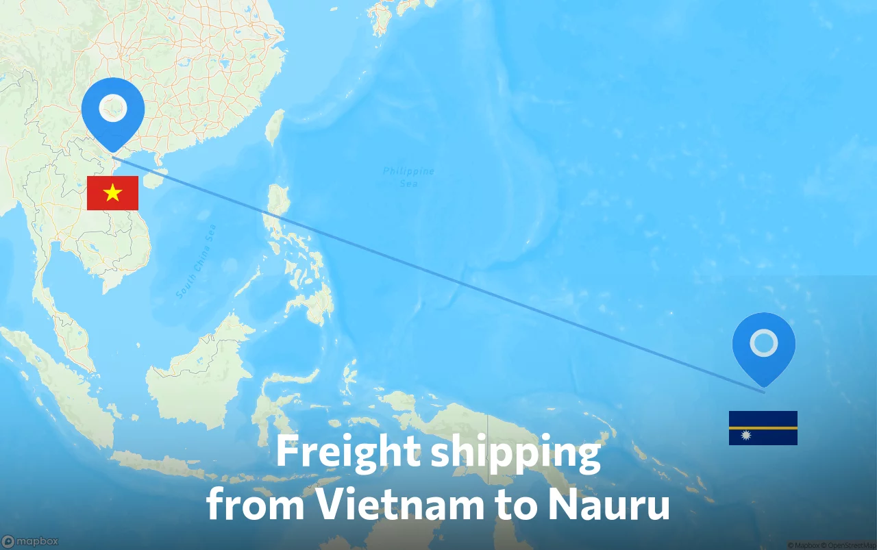Shipping route from Vietnam to Nauru