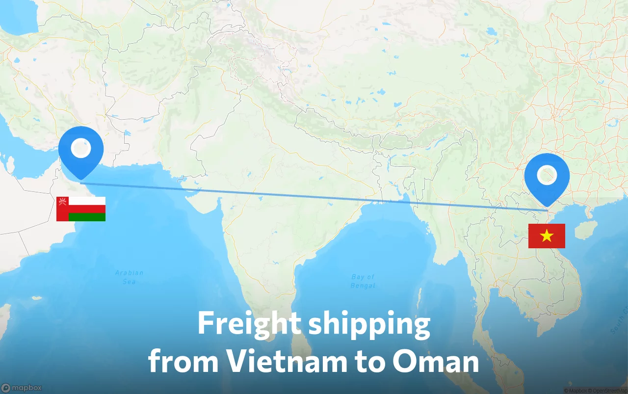 Shipping route from Vietnam to Oman
