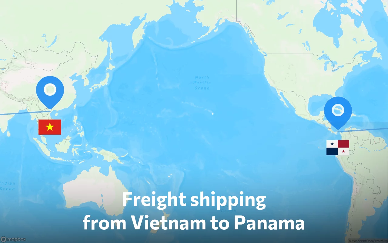 Shipping route from Vietnam to Panama