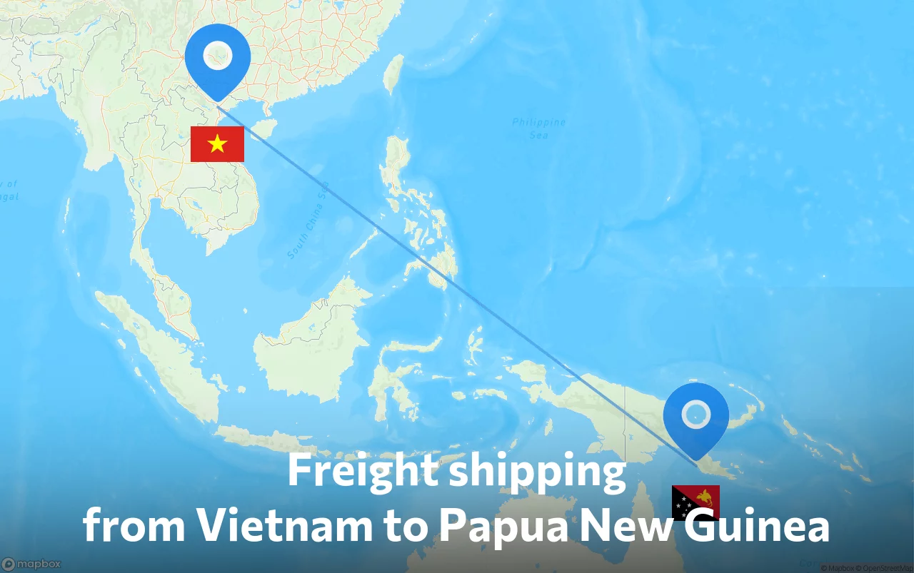 Shipping route from Vietnam to Papua New Guinea