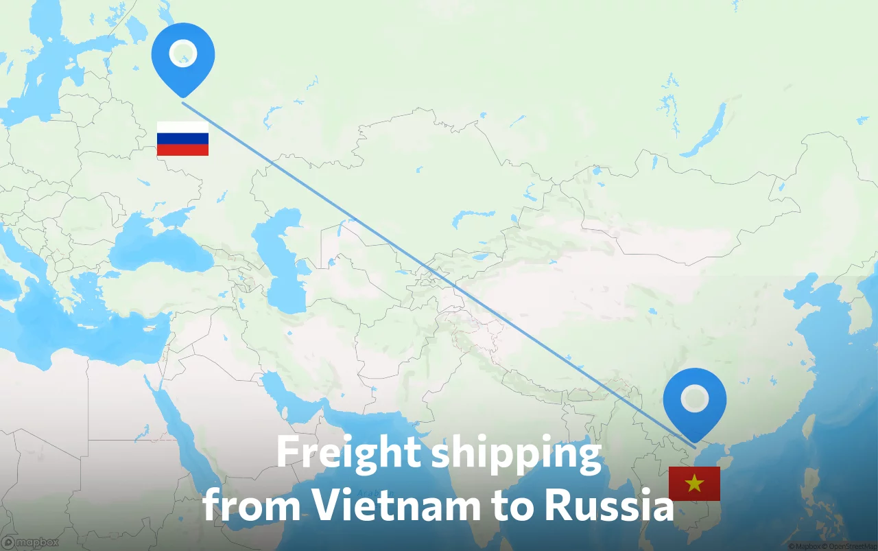 Shipping route from Vietnam to Russia