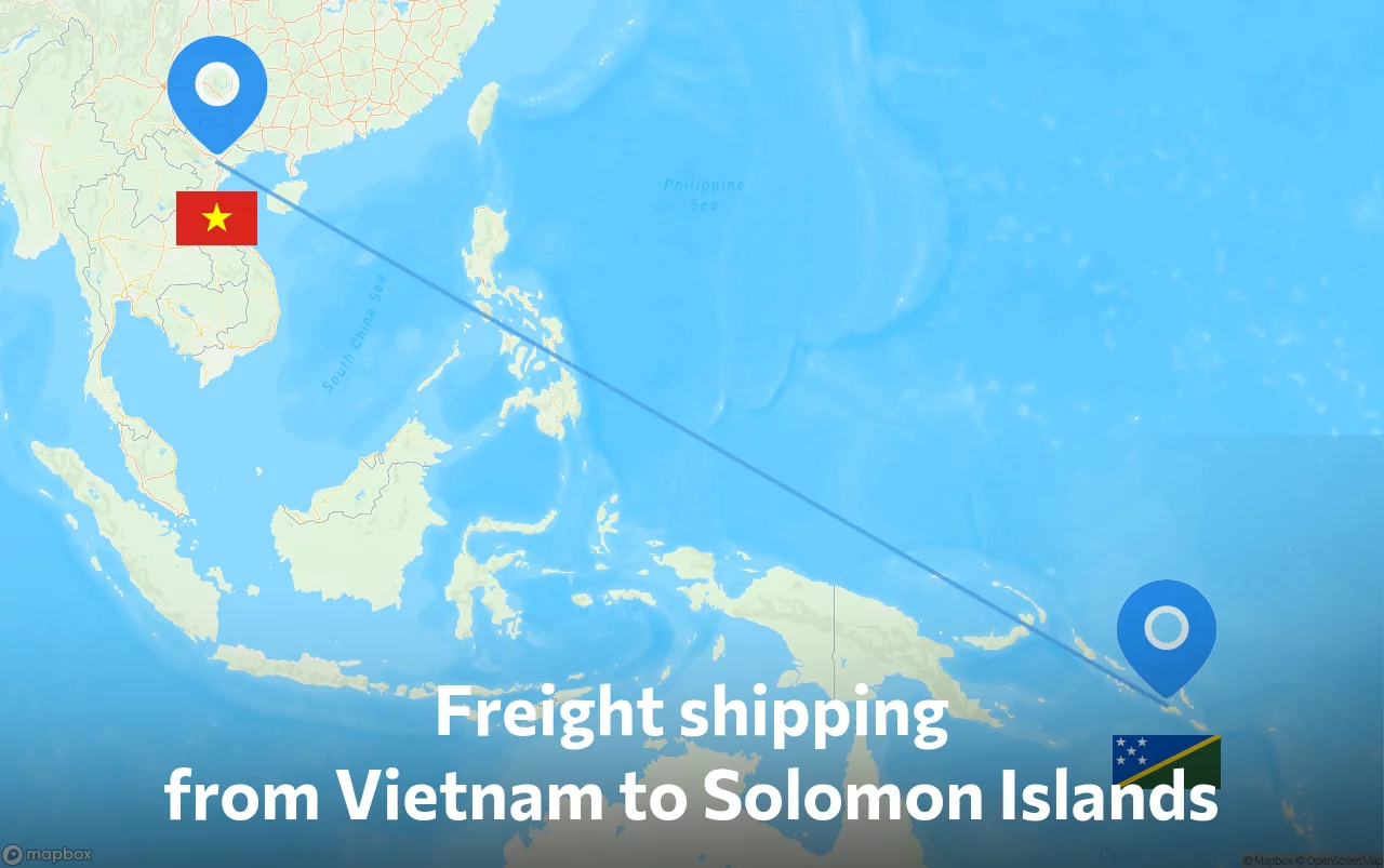 Shipping route from Vietnam to Solomon Islands