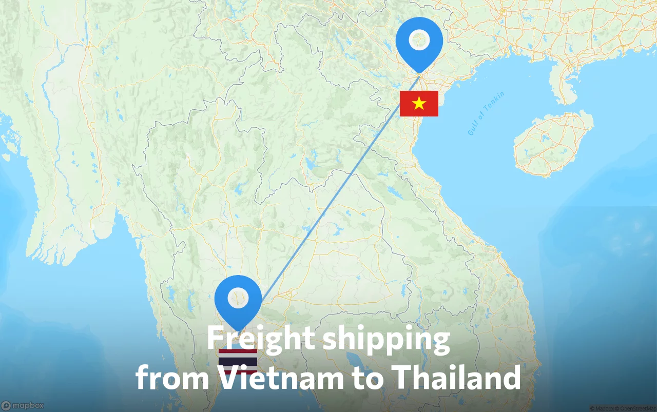 Shipping route from Vietnam to Thailand