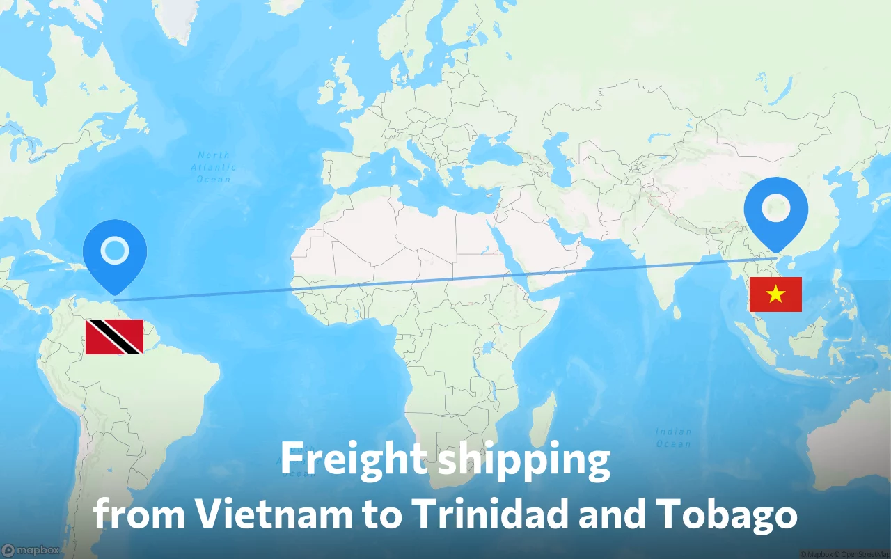 Shipping route from Vietnam to Trinidad and Tobago