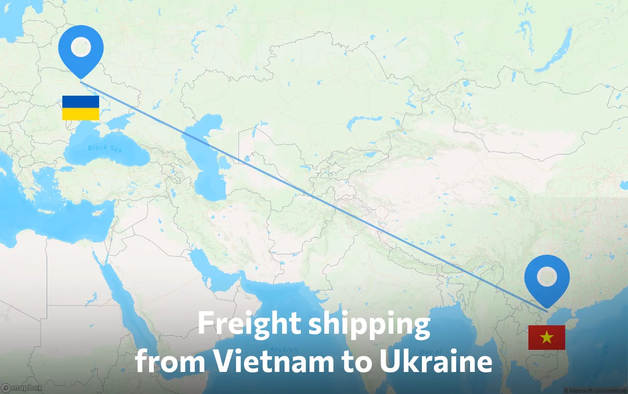 Shipping route from Vietnam to Ukraine