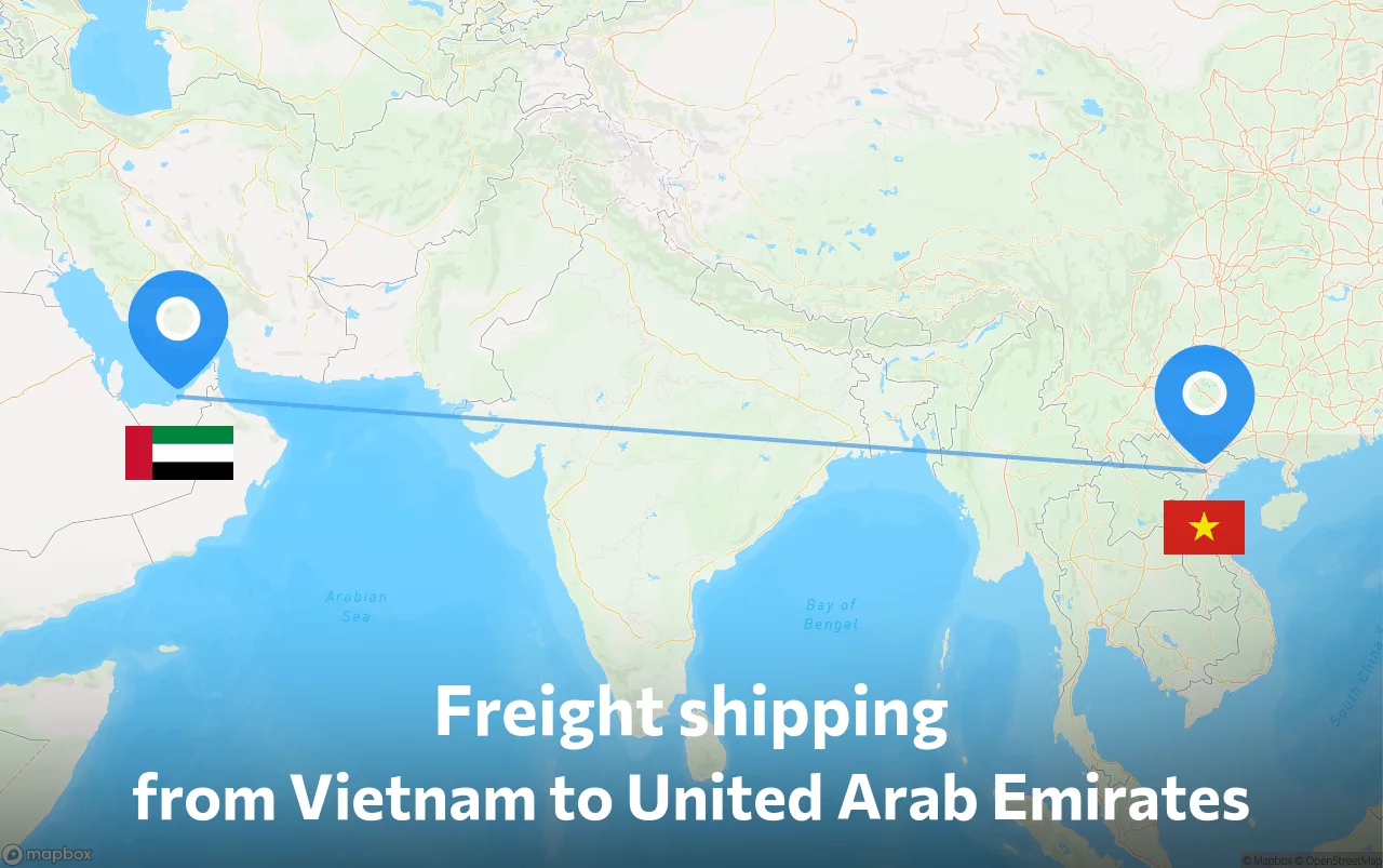 Shipping route from Vietnam to United Arab Emirates