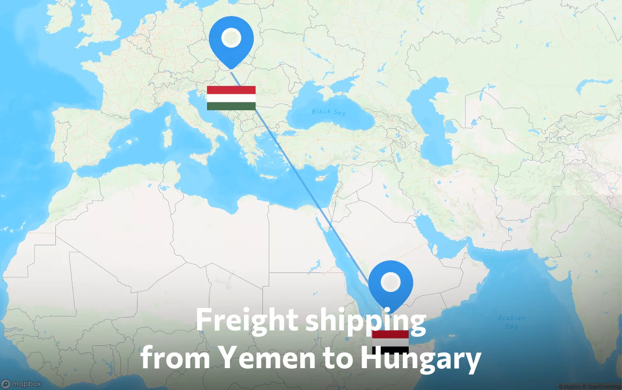 Shipping route from Yemen to Hungary