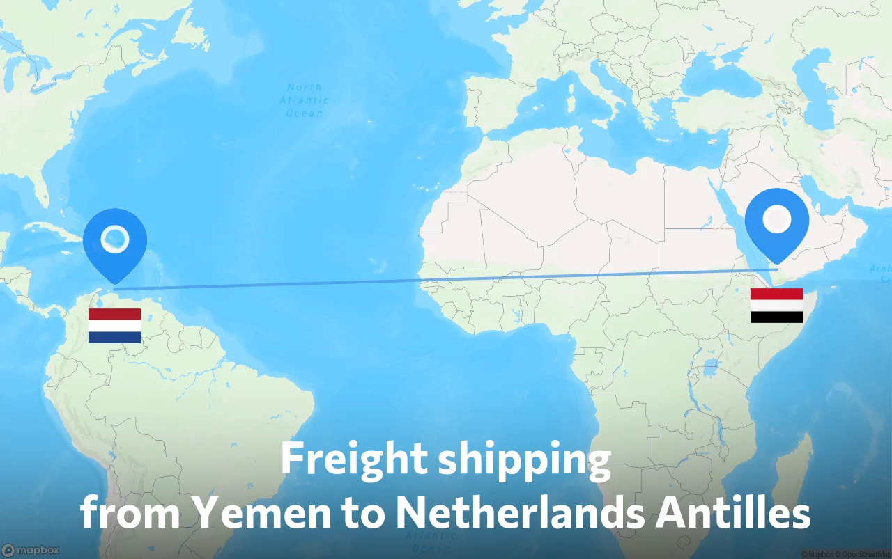 Shipping route from Yemen to Netherlands Antilles
