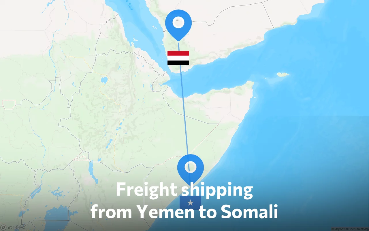 Shipping route from Yemen to Somali