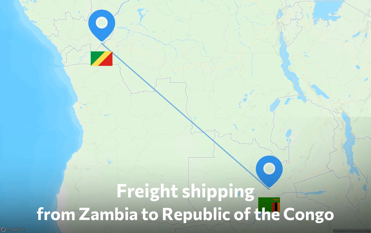 Shipping route from Zambia to Republic of the Congo