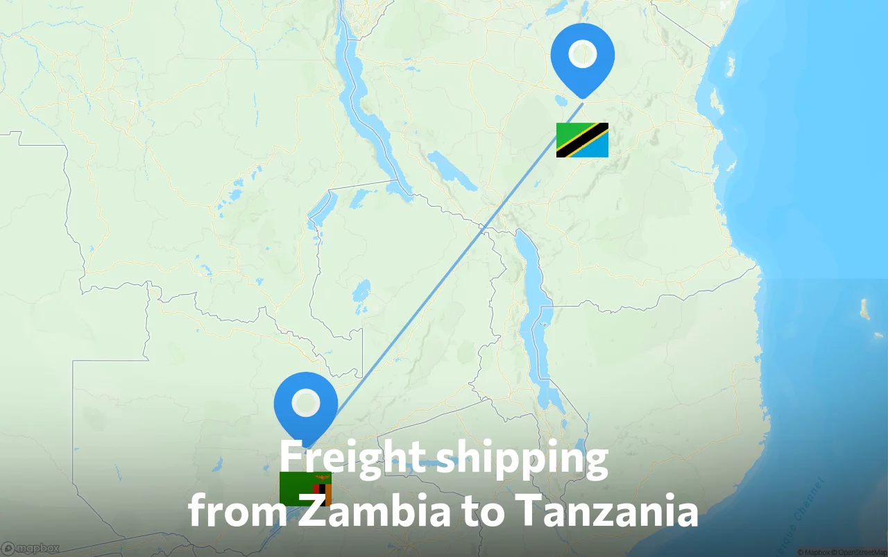 Shipping route from Zambia to Tanzania