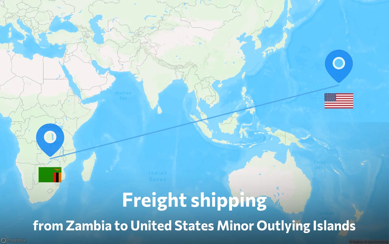 Shipping route from Zambia to United States Minor Outlying Islands