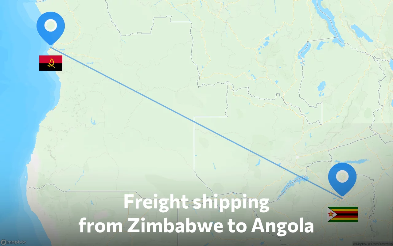 Shipping route from Zimbabwe to Angola